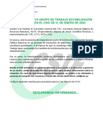 NOTA INFORMATIVA ESTABILIZACION 21 DE ENERO 2020