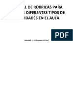 Manual de Rúbricas para Evaluar Diferentes Tipos de Actividades en El Aula