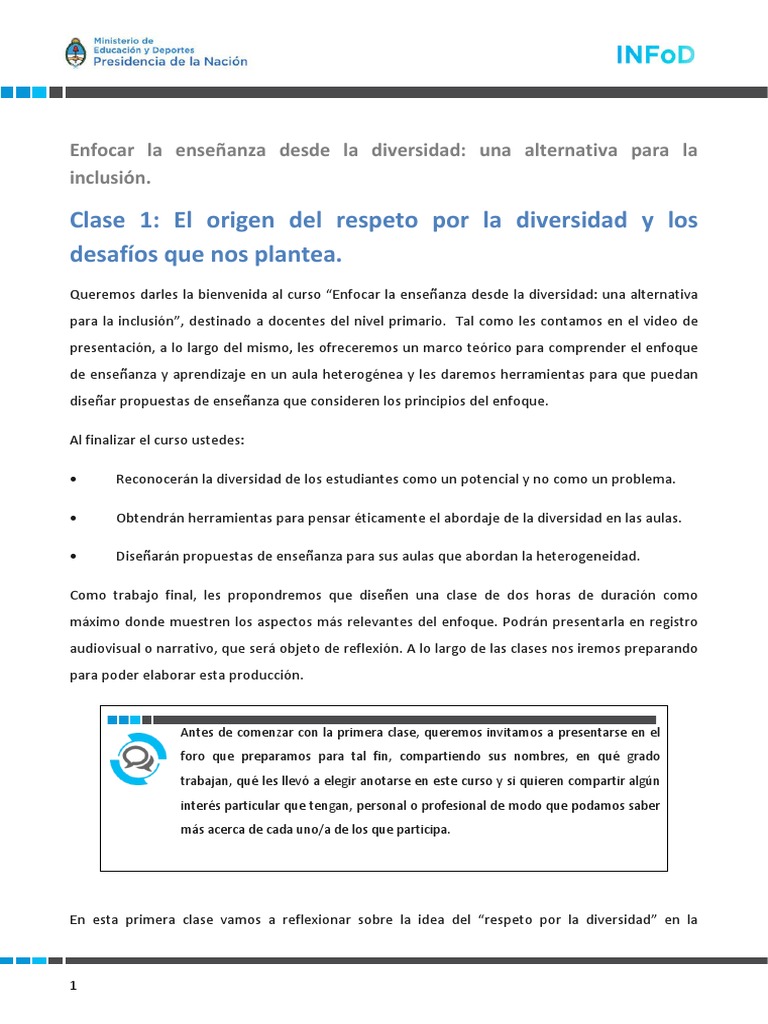 Diversidad en la Enseñanza Primaria | PDF | Diversidad cultural ...