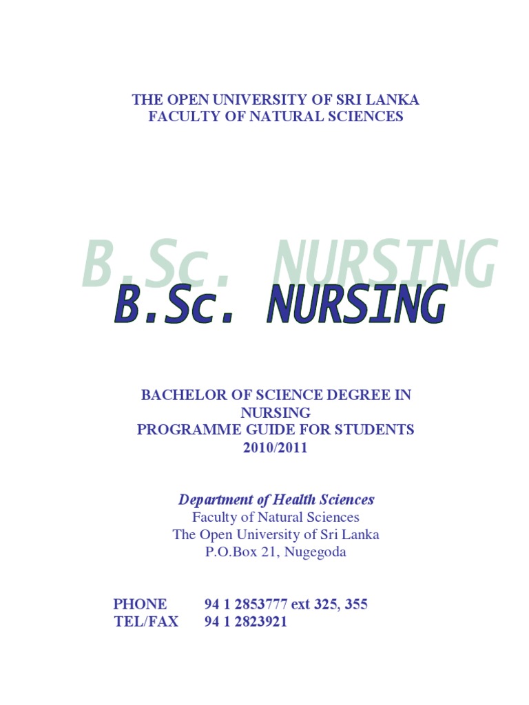 bsc nursing assignment front page