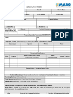 MARG Group Internship Application Form