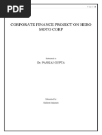 CORPORATE FINANCE PROJECT ON Hero Moto Corp