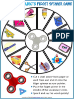 Classroom Objects Vocabulary Esl Printable Fidget Spinner Game For Kids-1