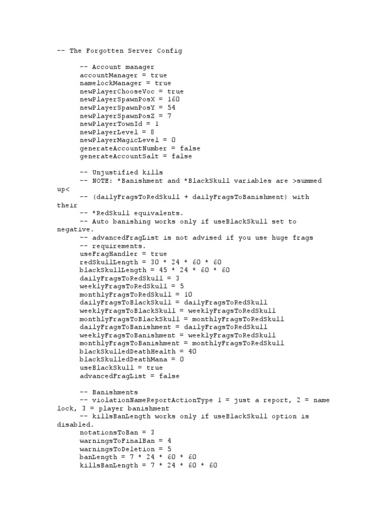 Config2 Server Settings Overview | PDF | Information Technology ...