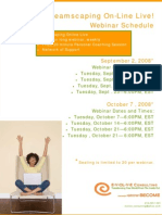 Dreamscaping Webinar Schedule (Sept Oct)
