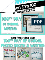 100 TH Dayof School Writing Freebie