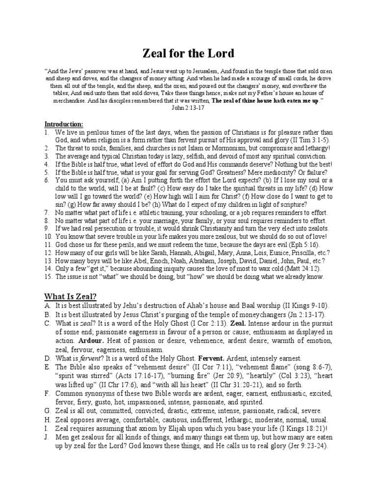 Zeal For The Lord PDF Paul The Apostle Joshua