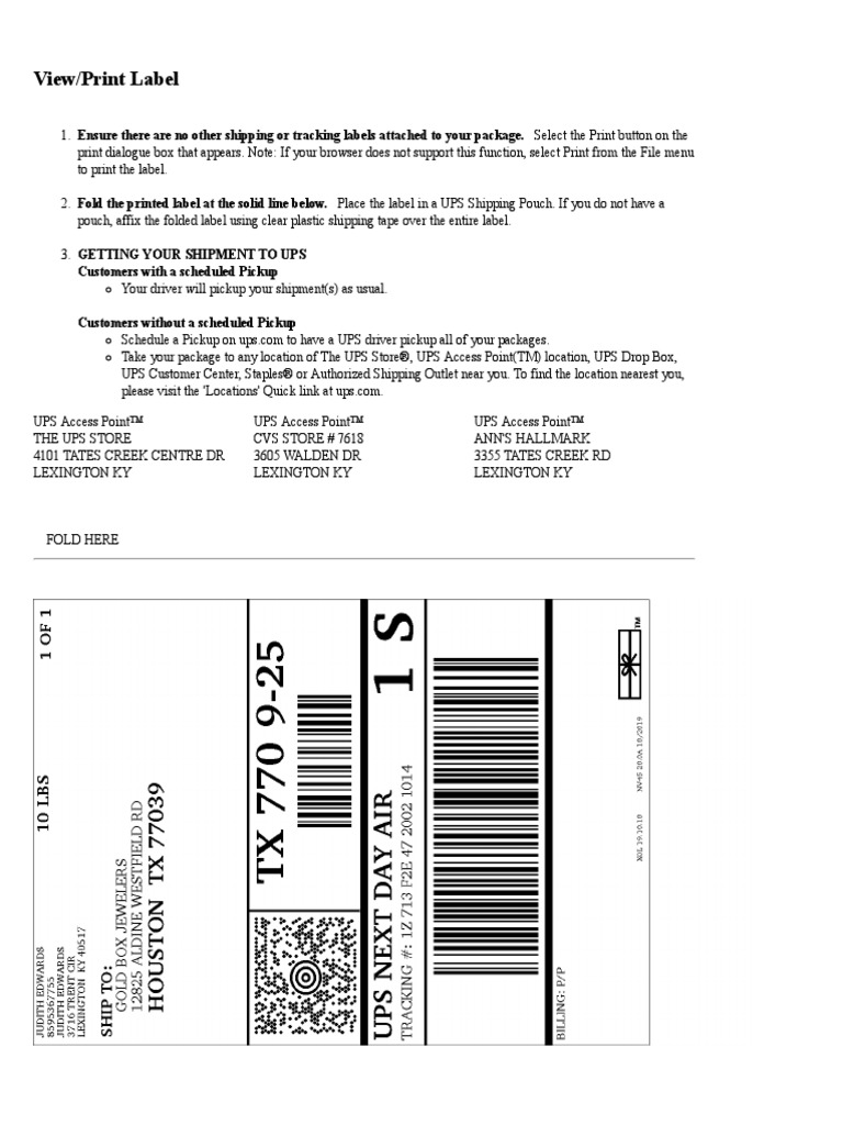 View/Print Label PDF | PDF