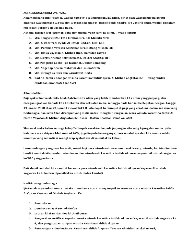 Mc Wisuda Alquran