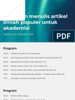 Pelatihan Menulis Artikel Populer Untuk Akademisi PDF