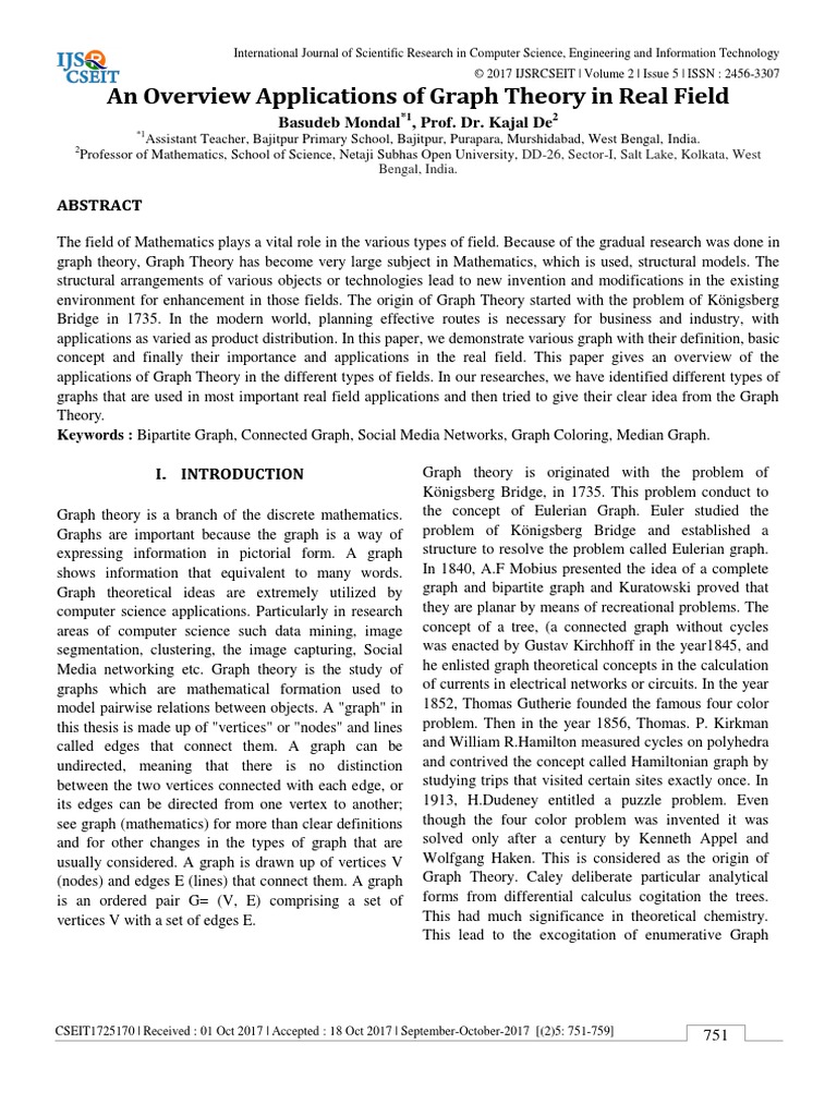 An Overview Applications of Graph Theory PDF | PDF | Vertex (Graph ...