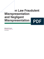 Common Law Fraudulent and Negligent Misrepresentation