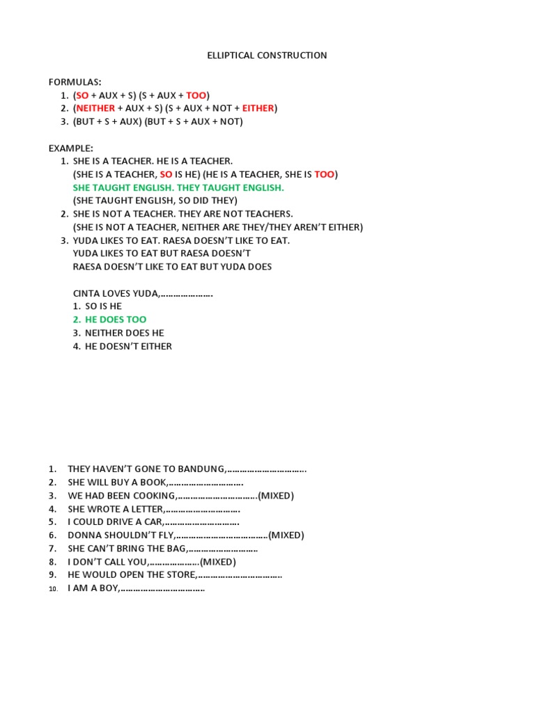 Elliptical Construction | PDF | Language Arts & Discipline