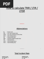 Calculating TRIR, LTIR, and LTISR | PDF | Health Sciences | Medicine