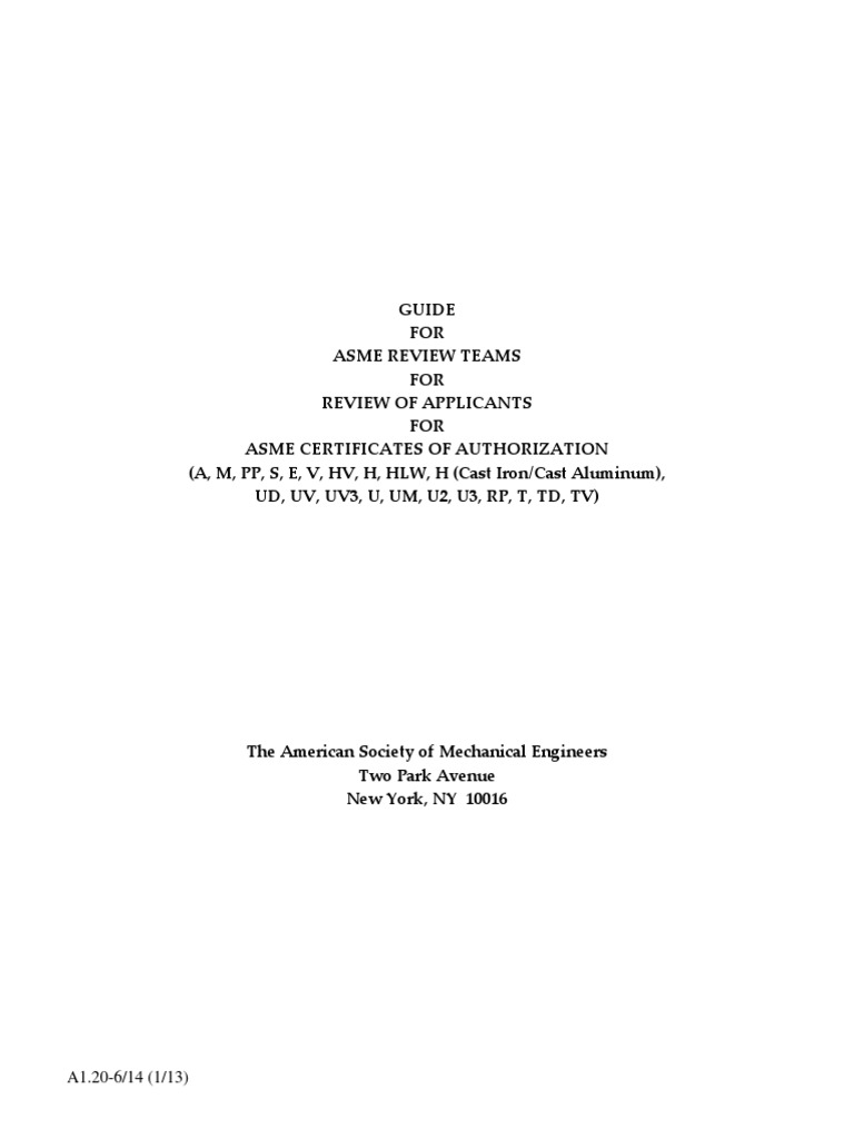 ASME Certification Review Guide | PDF | Specification (Technical ...
