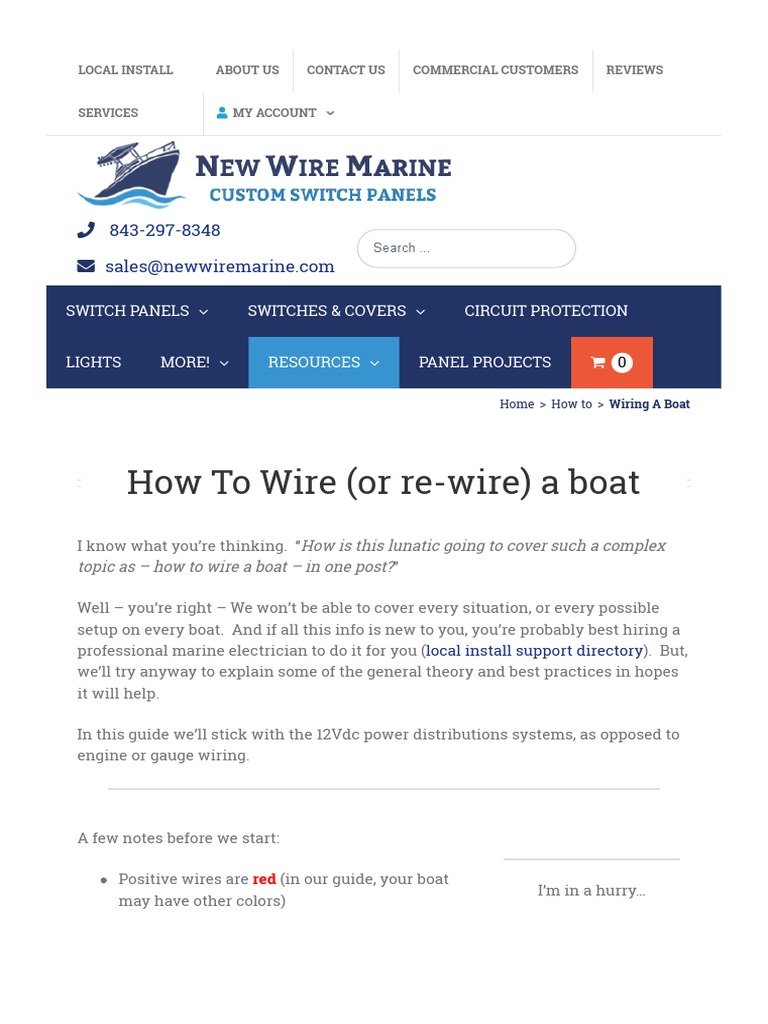 How To Wire A Boat - Beginners Guide With Diagrams - New Wire Marine