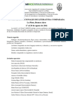 X Jornadas de Literatura Comparada - Primera Circular