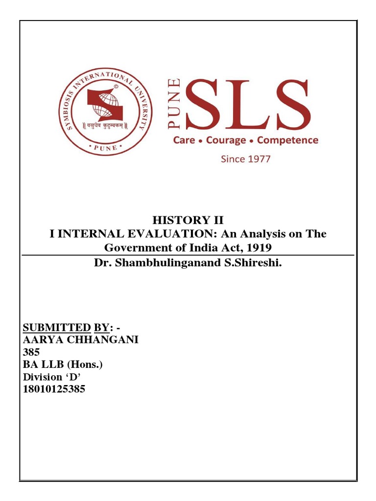 Dyarchy in India: 1919 Act Overview | PDF | Government Of India ...