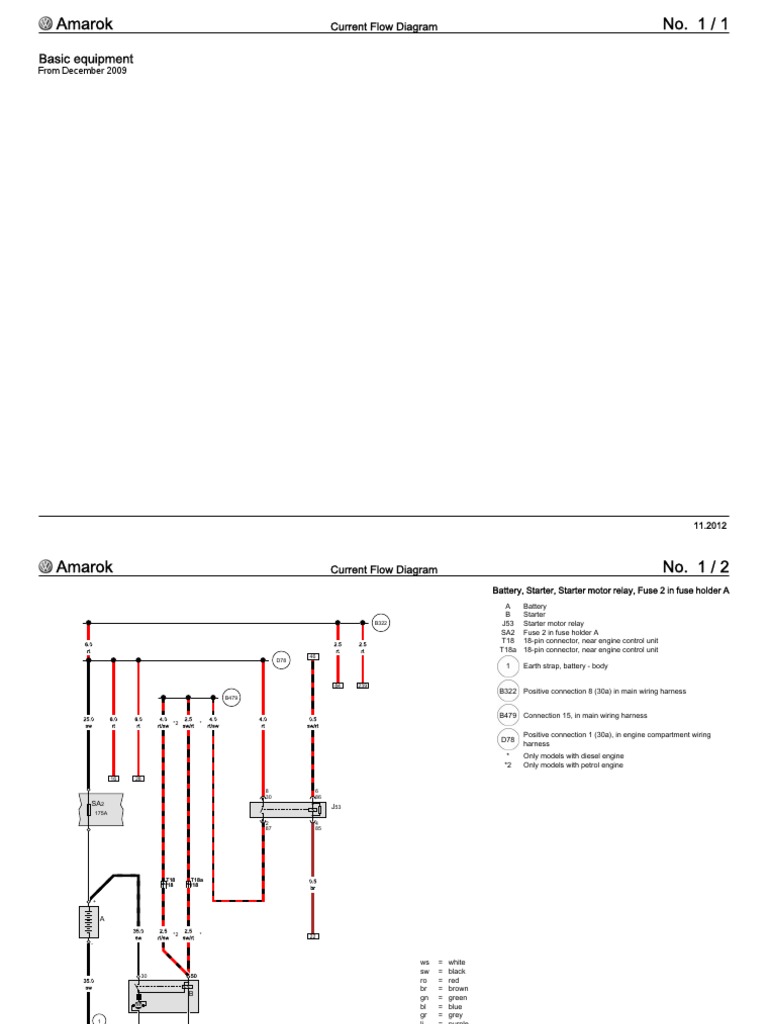 VW Amarok 2011 Circuit Diagrams Eng PDF Equipment Manufactured Goods