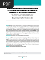 Adoecimento mental e as relações com o trabalho