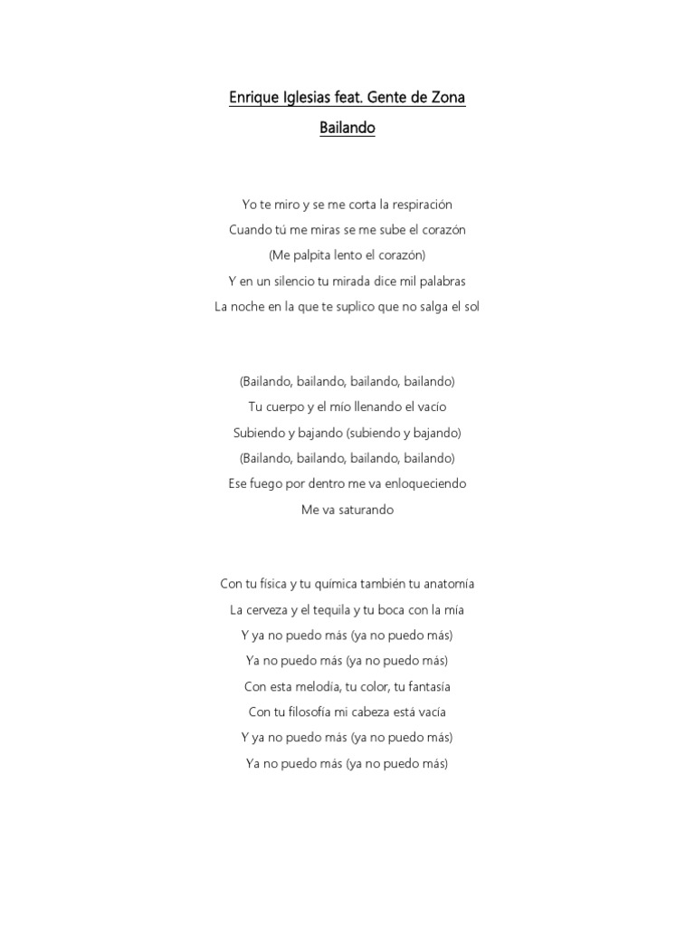 Bailando: Enrique Iglesias y Gente de Zona | PDF, image size:768x1024