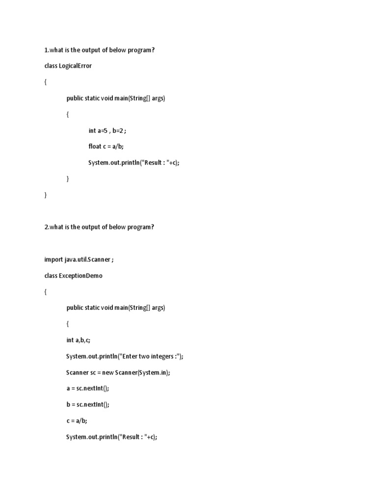Exception Handling Easy | Download Free PDF | String (Computer Science ...