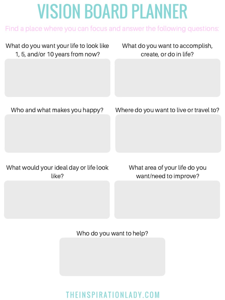 Vision Board Planning Guide | PDF