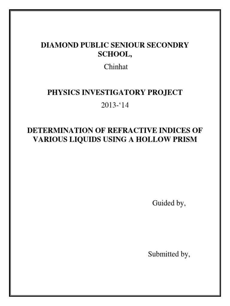 Refractive Indices of Liquids via Prism | PDF | Prism | Refraction