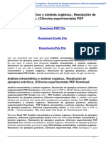 Analisis Retrosintetico y Sintesis Organica Resolucion de Ejemplos Practicos Ciencies Experimentals 8480217596 PDF