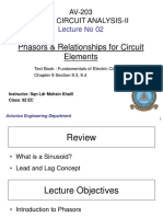 Lec 2 AV 203 - Phasors & Relationships For Circuit Elements
