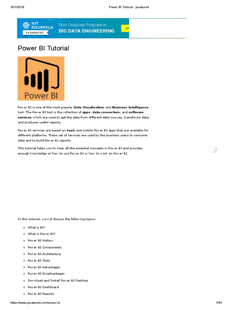 Power BI Tutorial | PDF | Business Intelligence | Databases