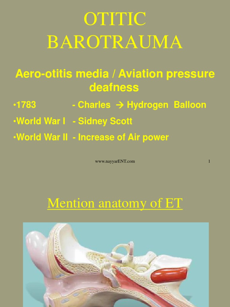 Barotrauma Otitic DR SS Nayyar PDF Pressure Medical Specialties