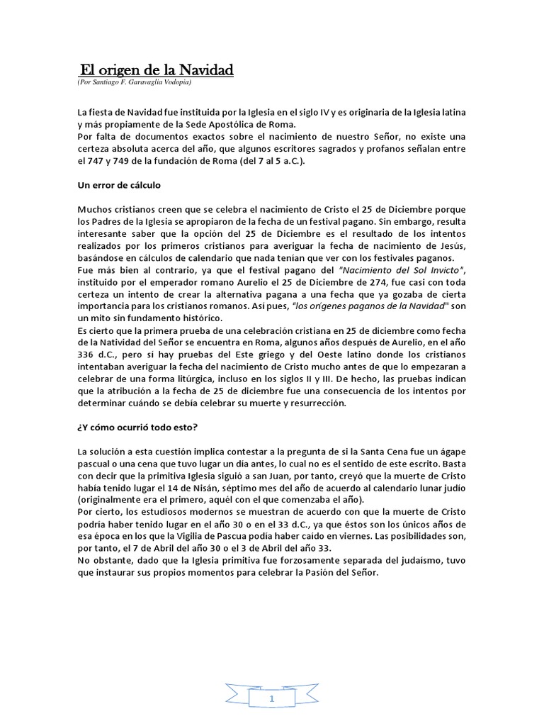El Origen de La Navidad | PDF | Navidad | Pascua de Resurrección