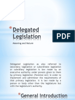 Delegated Legislation - Meaning and Nature