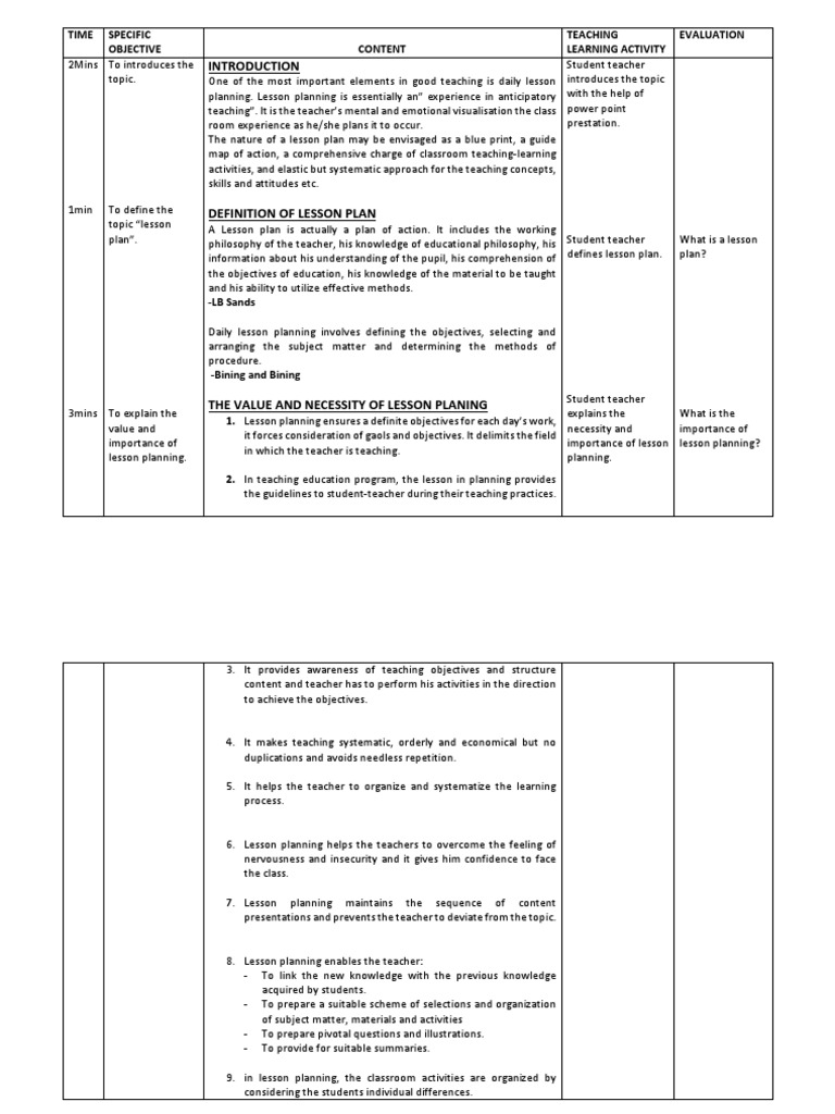 Lesson Planning | PDF | Lesson Plan | Teachers