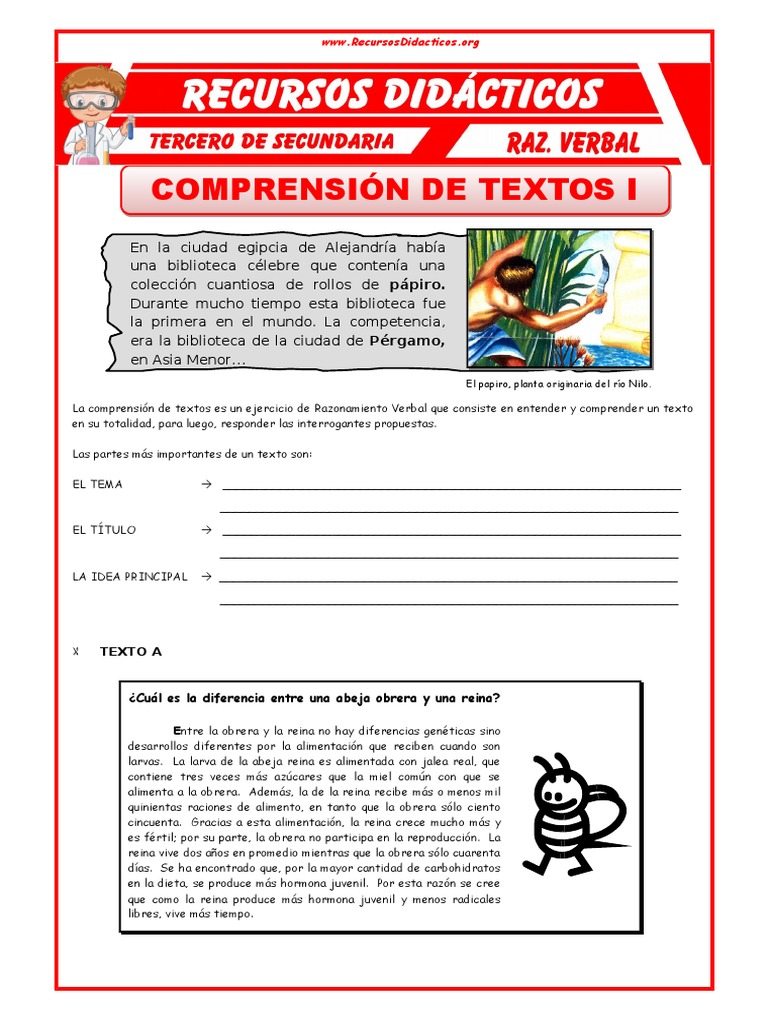 Comprensión de Lecturas para Tercero de Secundaria | PDF | Renacimiento