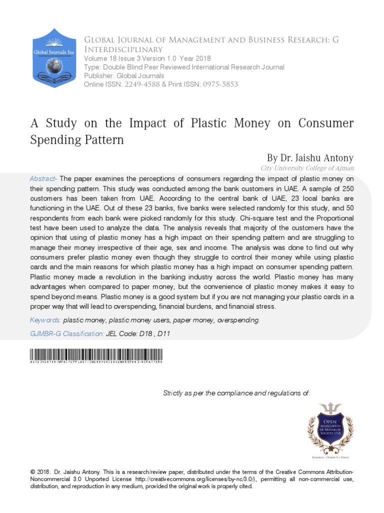 4 A Study On The Impact of Plastic Money PDF Credit Card Survey