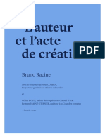 Rapport Racine “L'auteur et l'acte de création”