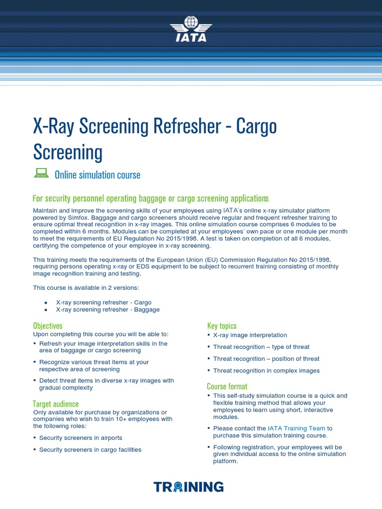 Training tscs20 Xray Screening Refresher Cargo PDF Test (Assessment