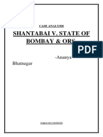 Case Analysis Shantabai V State of Bomb