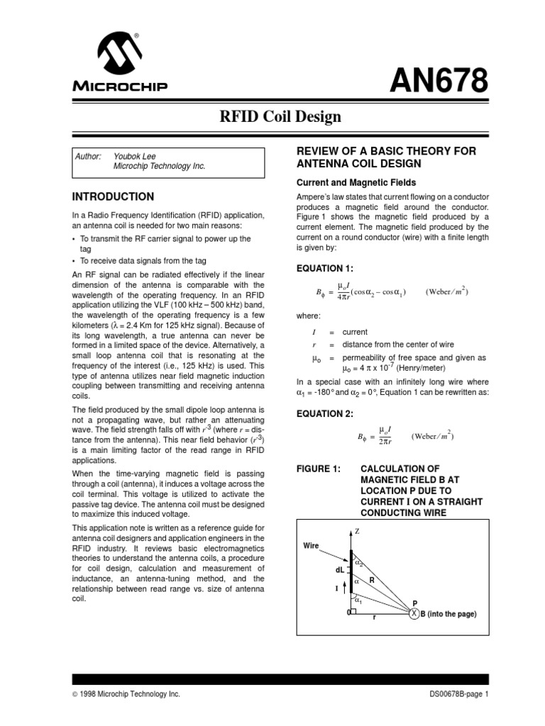 (Microchip) RFID Coil Design PDF Inductance Induction