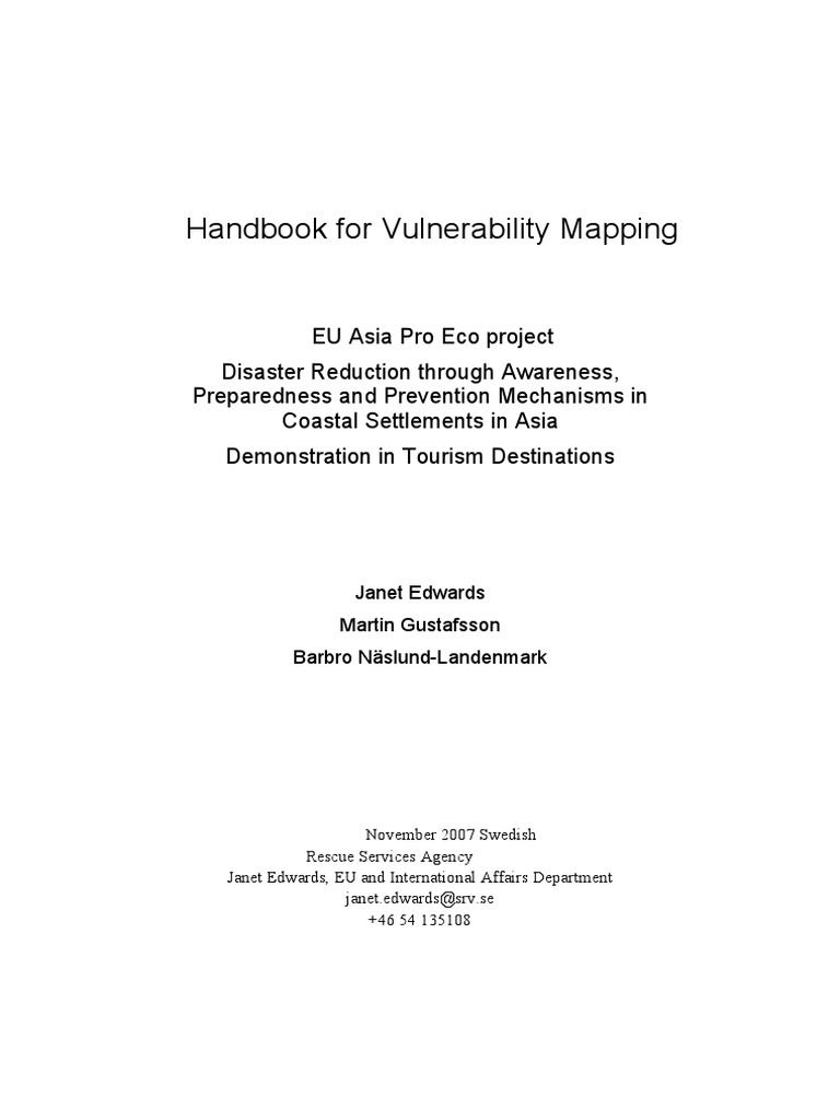 Vulnerability Mapping Handbook for Disaster Management | PDF | Risk ...
