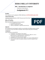 Assignment 01-DPT-Introduction To Computers PDF