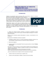 Orientaciones para Reducir Las Conductas Agresivas en El Aula