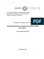 Suport Curs - Procesarea Didactica A Continutului Stiiintfic. Stiinte Socio-Umane PDF