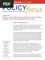 Policy Focus: Title IX Sexual Misconduct and Due Process On Campus