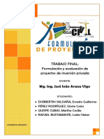 Formulación y Evaluación de Proyectos de Inversión Privada