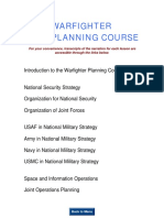 Warfighter Planning Course