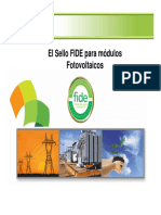 El Sello FIDE para Módulos Fotovoltaicos