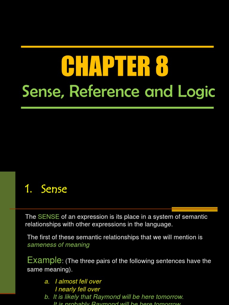 Day 12 - Chapter 8 Sense and Reference | PDF | Logic | Word